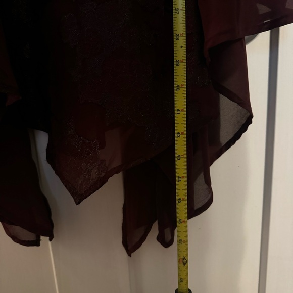 Torrid size 1 (XL) Insider Collection Burgundy Chiffon Handkerchief Hem Dress - Picture 9 of 12